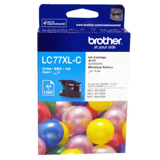 Brother LC77XLC Cyan High Yield Ink Cartridge