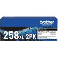 Brother TN258XLBK2PK Black Toner Cartridges.