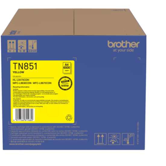 Brother TN851Y Yellow Toner cartridge.