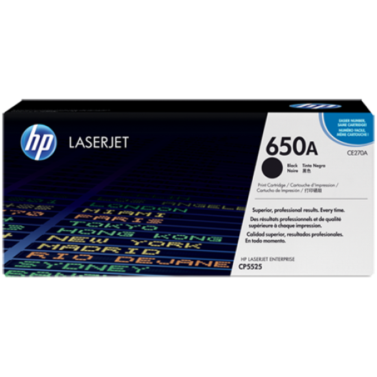 HP 650A Black Toner Cartridge (CE270A)