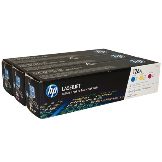 HP 126A Toner Cartridge Tri-Pack Cyan, Magenta And Yellow (CF341A)