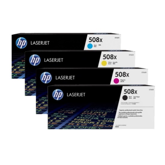 HP 508X High Yield Toner Cartridge Value Pack (4 Toners) 